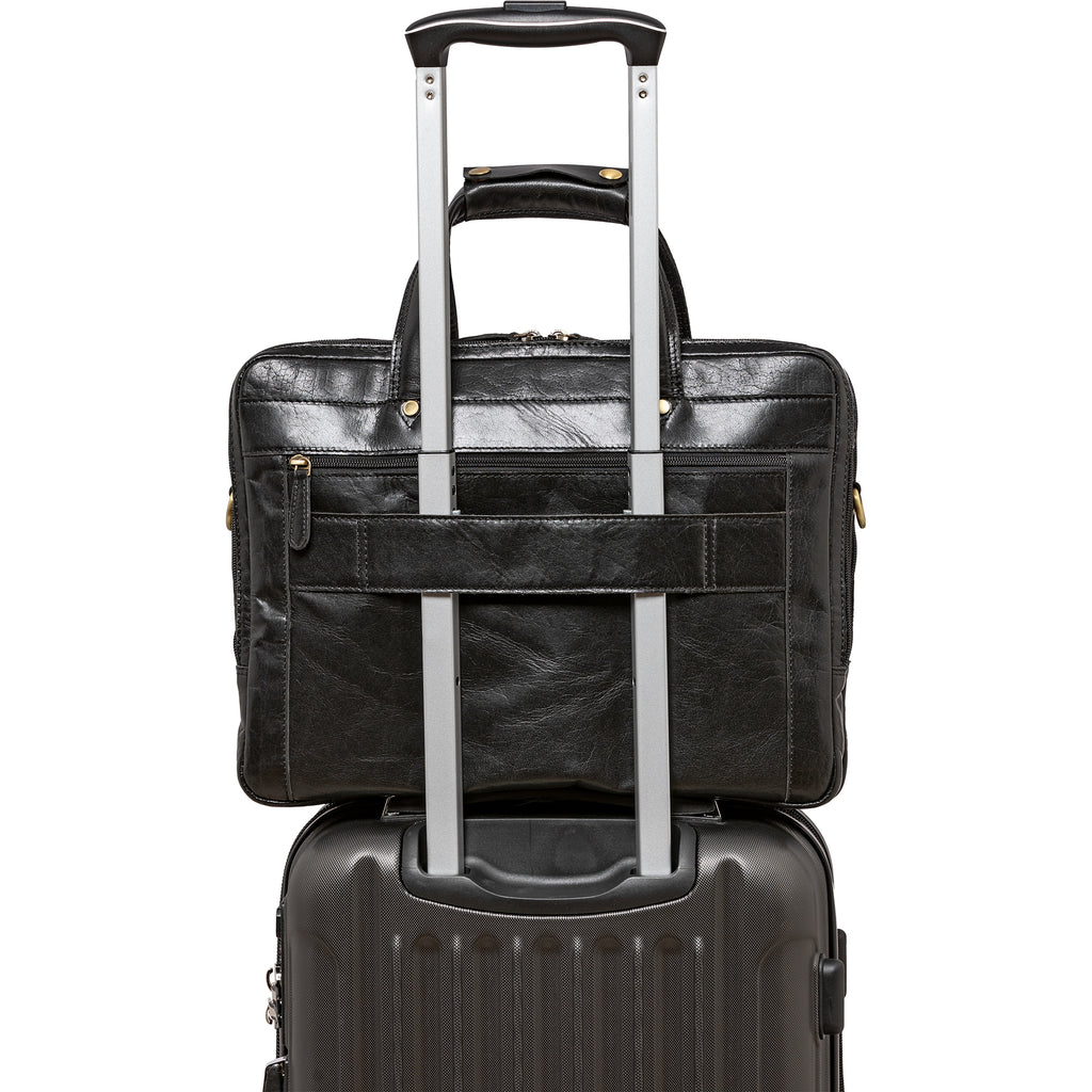 Mancini Porte-documents Buffalo à trois compartiments pour portable 15.6 po 23-3523 | Cuir - Dealorys