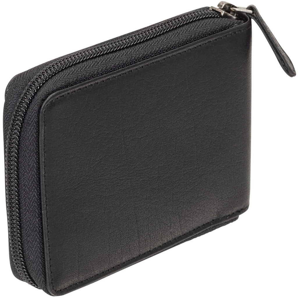 Mancini Portefeuille RFID à fermeture éclair avec porte cartes amovible 99-54159 Noir | Cuir Buffalo - Dealorys