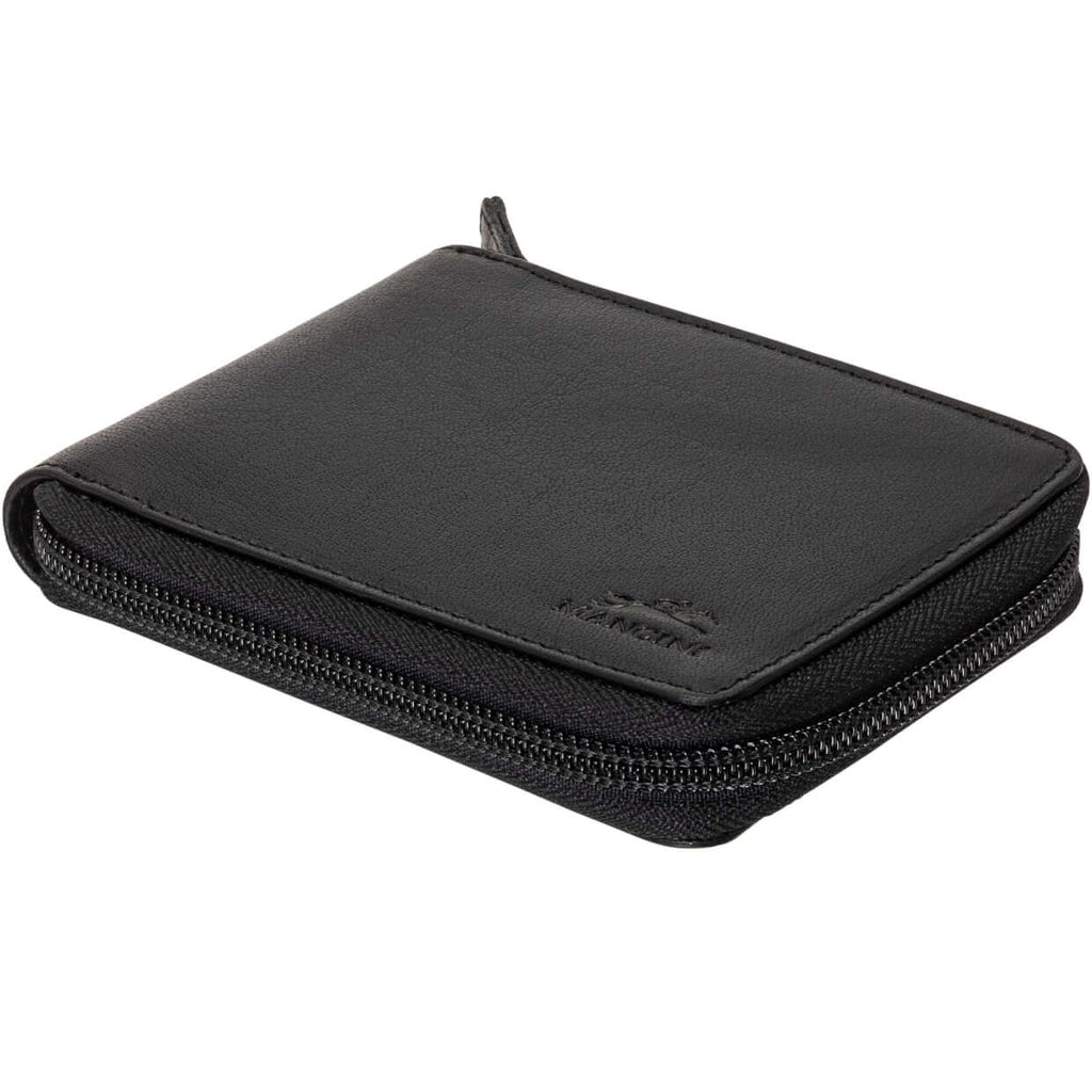 Mancini Portefeuille RFID à fermeture éclair avec porte cartes amovible 99-54159 Noir | Cuir Buffalo - Dealorys