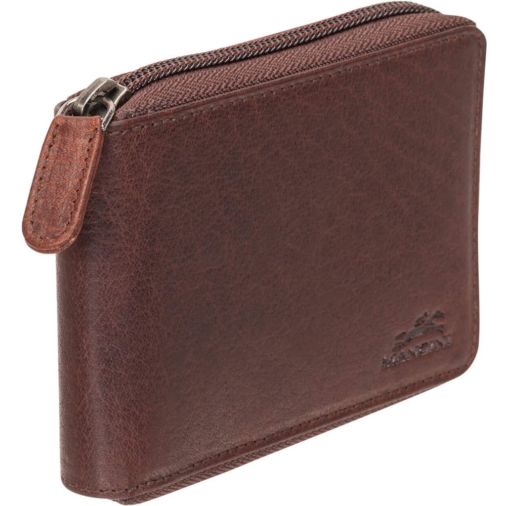 Mancini Portefeuille RFID à fermeture éclair avec porte cartes amovible 99-54159 | Cuir Buffalo - Dealorys