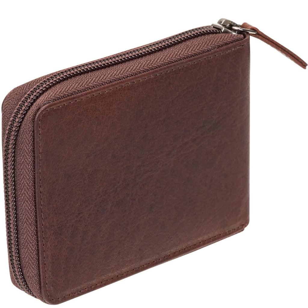 Mancini Portefeuille RFID à fermeture éclair avec porte cartes amovible 99-54159 | Cuir Buffalo - Dealorys