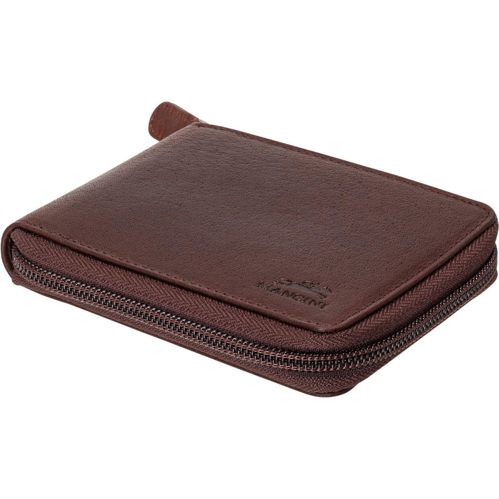 Mancini Portefeuille RFID à fermeture éclair avec porte cartes amovible 99-54159 | Cuir Buffalo - Dealorys
