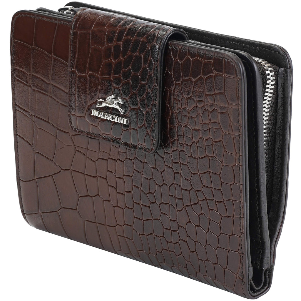 Mancini Portefeuille d’embrayage moyen Croco2 RFID 6900371 | Cuir - Dealorys