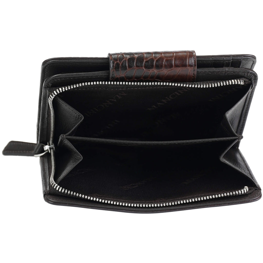 Mancini Portefeuille d’embrayage moyen Croco2 RFID 6900371 | Cuir - Dealorys