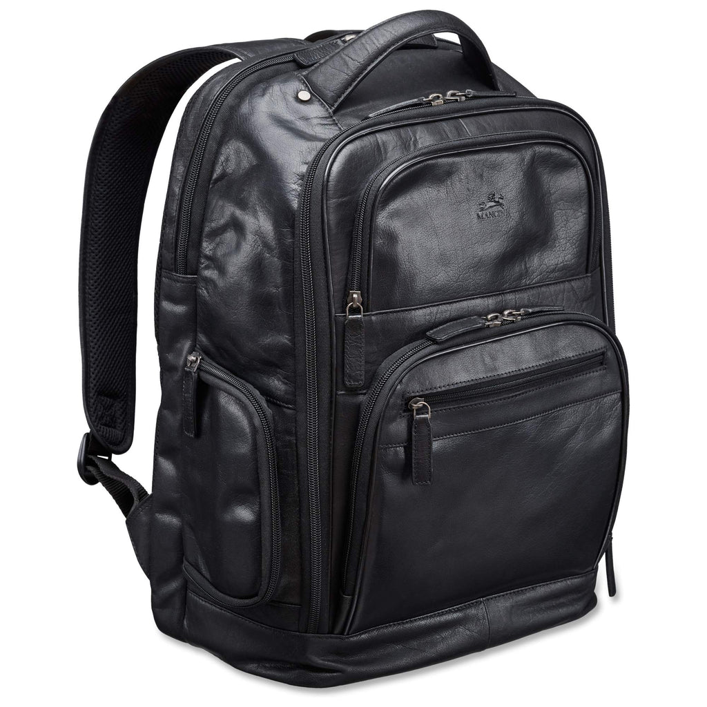 Mancini Sac à dos pour portable 15.6 po 99-5472 Noir | Cuir - Dealorys