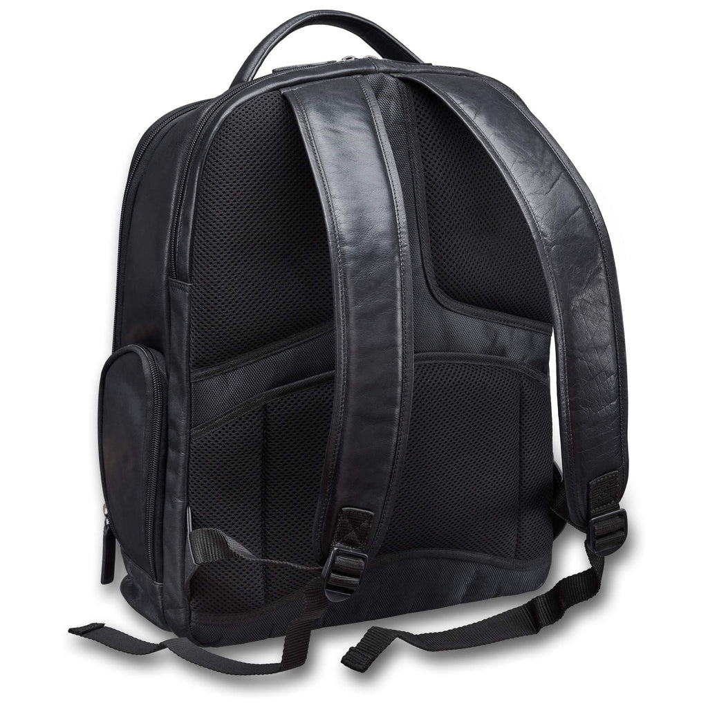 Mancini Sac à dos pour portable 15.6 po 99-5472 Noir | Cuir - Dealorys