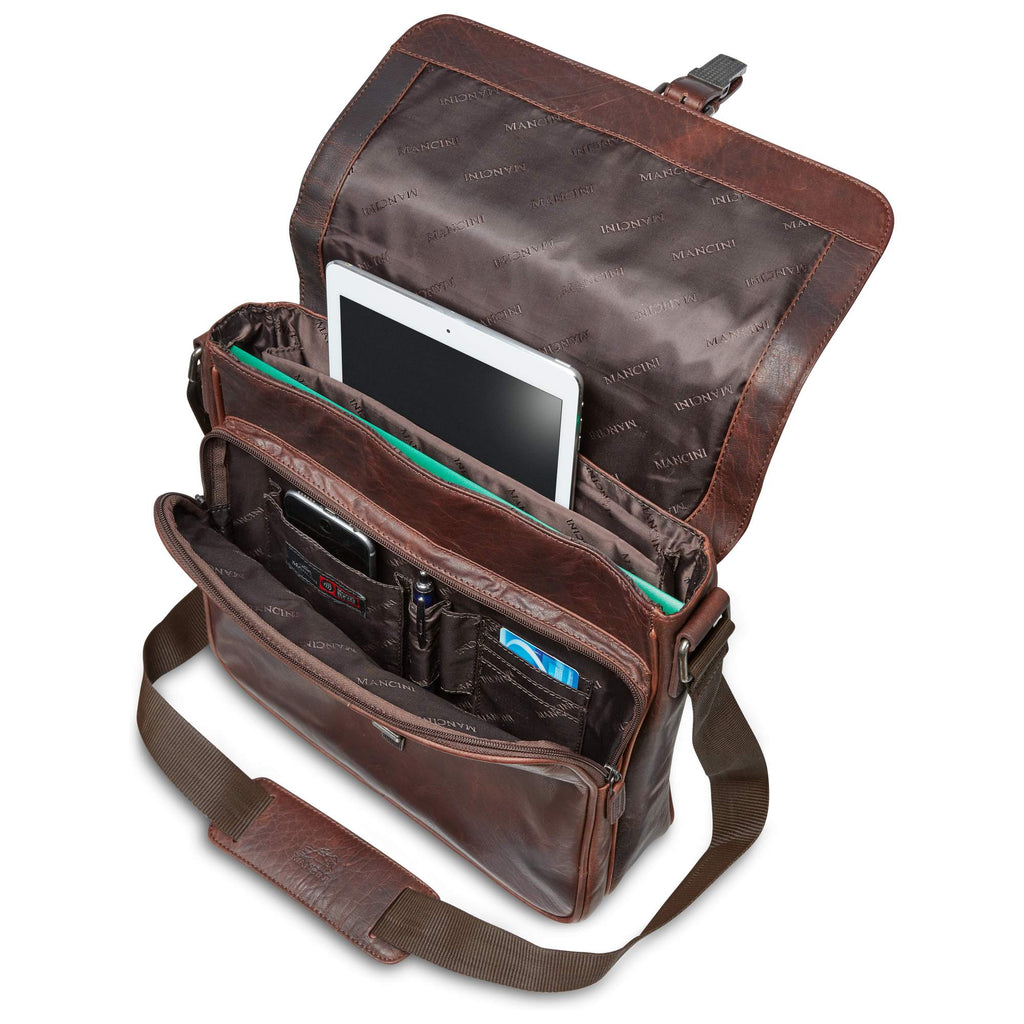 Mancini Sac messager pour 12 po. portable / tablette 99-5463 | Cuir - Dealorys