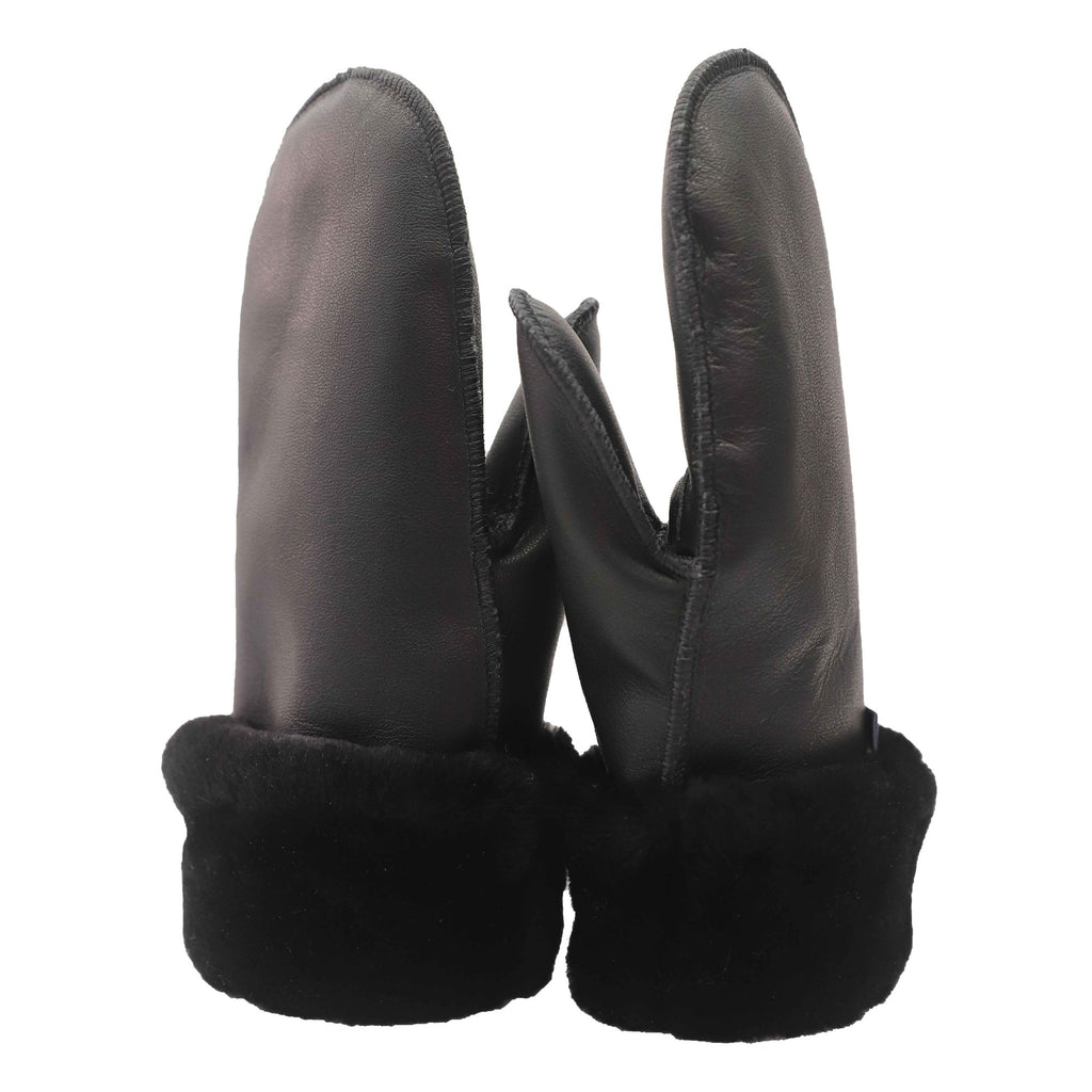 Pantoufles Garneau MITAINES Doublées Cuir Noir 09BK - Dealorys