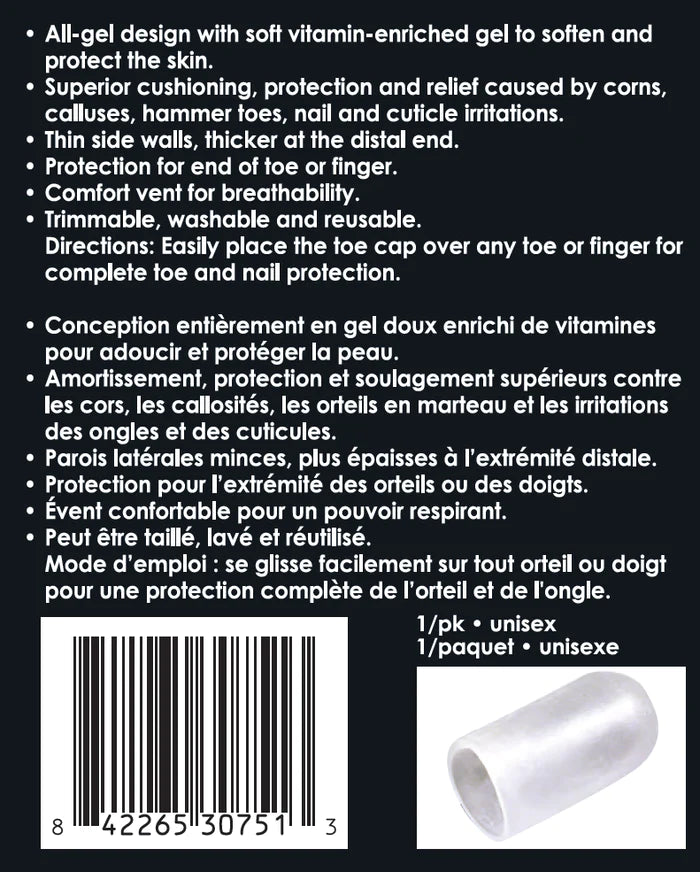 Paradigm Medical - goSeamless Capuchon d'orteil/doigt en gel GS3075 - Dealorys