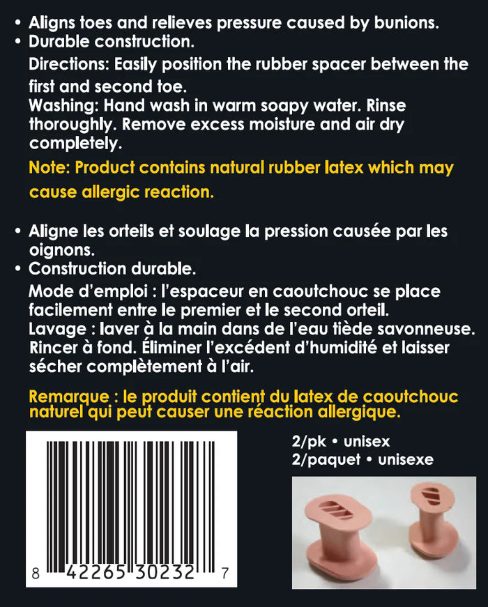 Paradigm Medical - goSeamless Espaceur d'orteils en caoutchouc GS3023 - Dealorys