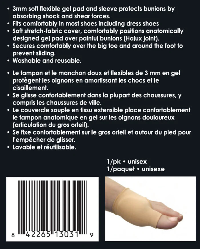 Paradigm Medical - goSeamless Manchon skin en gel pour soulager les oignons GS1303 - Dealorys