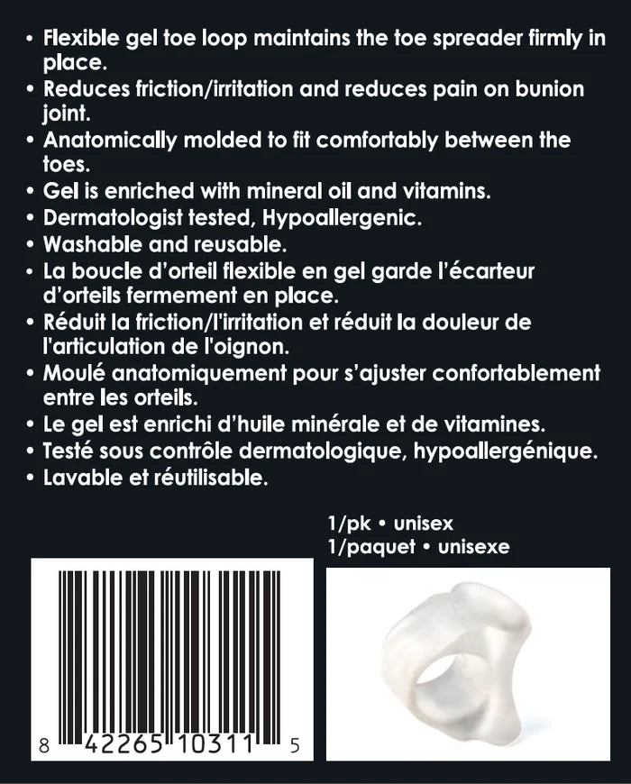 Paradigm Medical - Écarteur entièrement en gel avec boucle d'orteil GS1031 - Dealorys