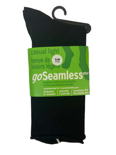 Paradigm Medical - goSeamless Chaussettes légères (diabétiques) G14002B Noir - Dealorys