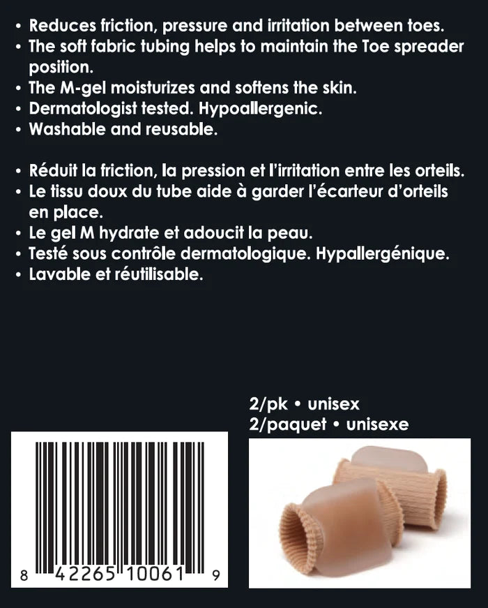Paradigm Medical - Écarteur d'orteils en gel avec boucle en tissu côtelé GS1006 - Dealorys