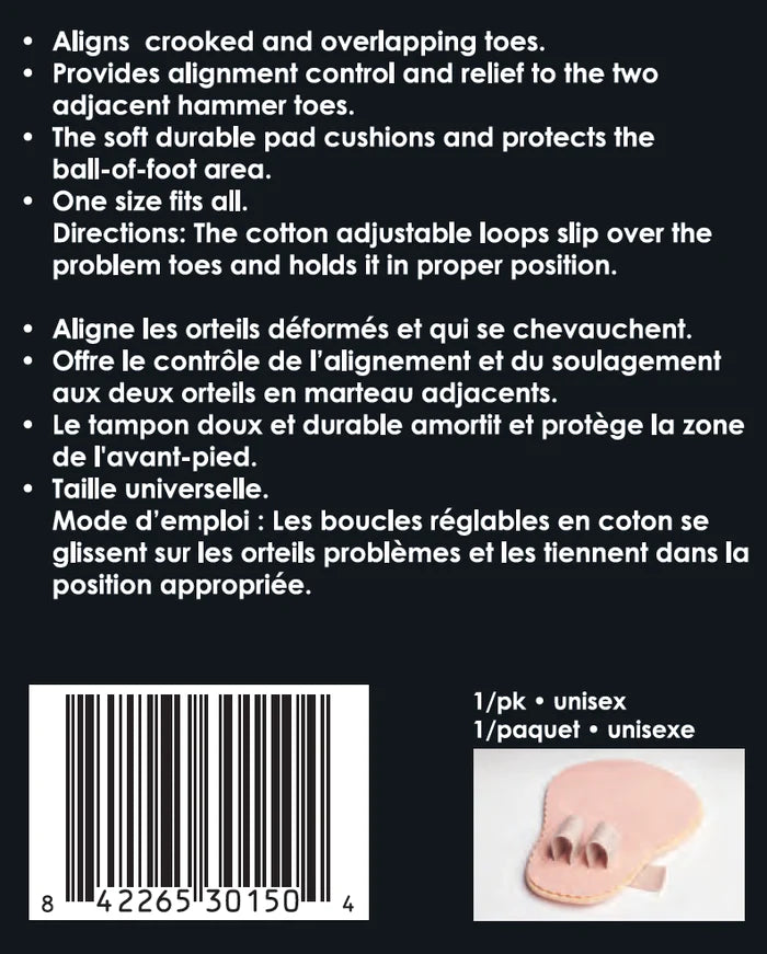 Paradigm Medical - goSeamless Redresseur d'orteils à deux boucles Budin GS3015 - Dealorys