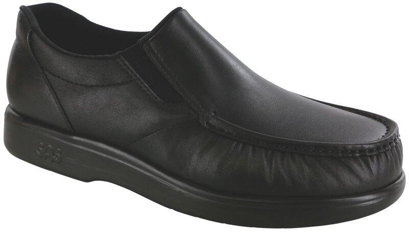 SAS Side Gore Slip On Loafer 1840-478 Noir Smooth | Largeurs W & WW - Dealorys