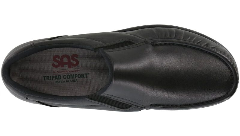 SAS Side Gore Slip On Loafer 1840-478 Noir Smooth | Largeurs W & WW - Dealorys