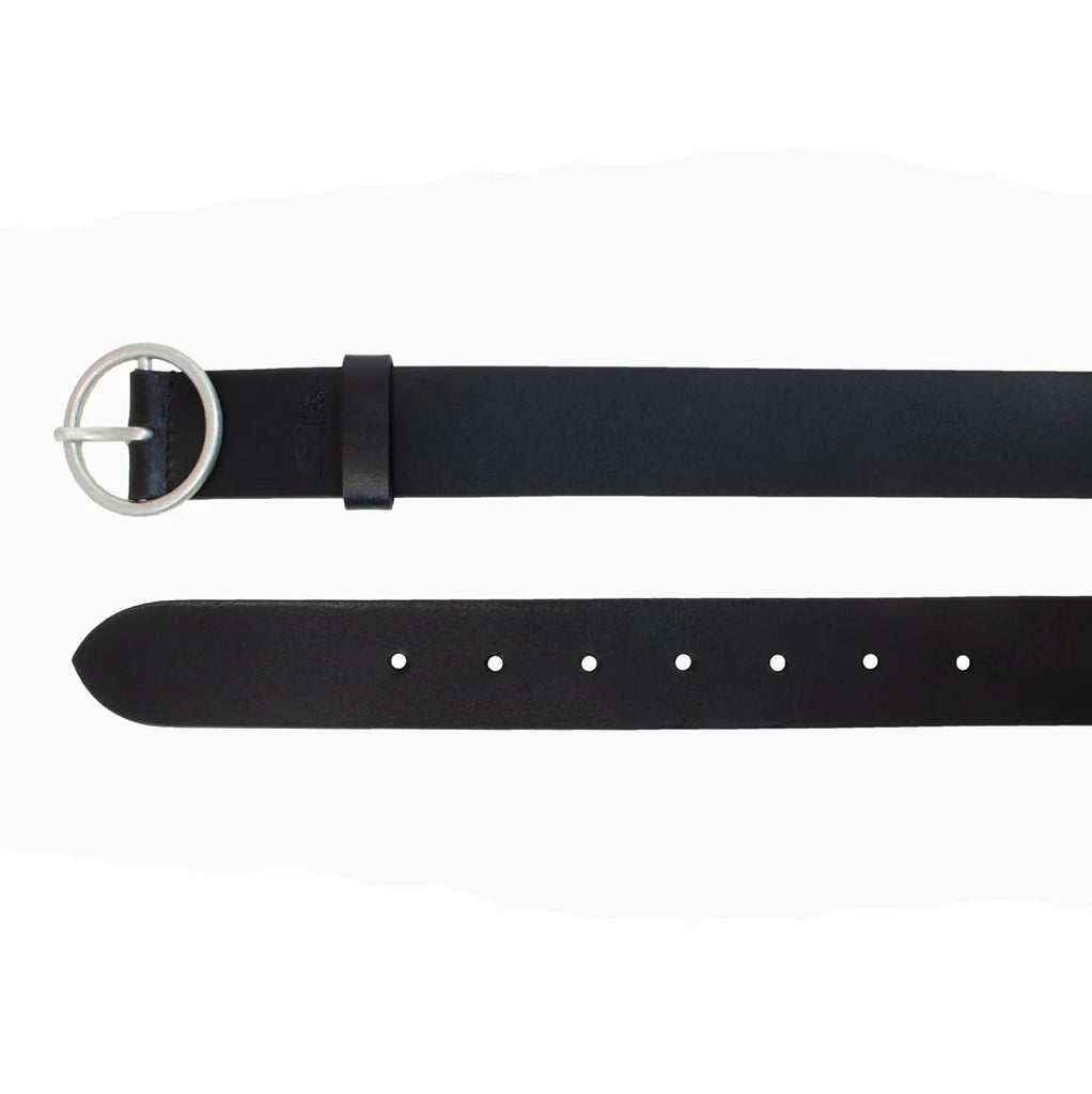 Silver Jeans & Co Women's Heavyweight Genuine Leather Belt Circle Buckle S529-04 Noir - Dealorys