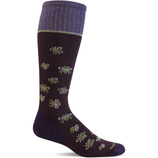Sockwell Busy Bee SW167W Blackberry 340 | Compression Graduée Modérée 15-20mmHg - Coupe de mollet large - Dealorys