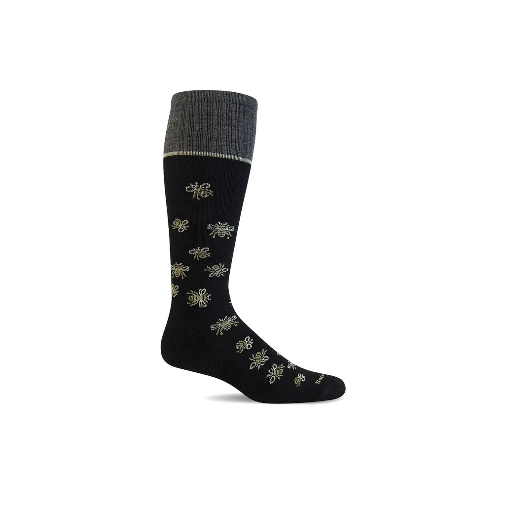 Sockwell Busy Bee SW167W Noir 900 | Compression Graduée Modérée 15-20mmHg - Coupe de mollet large - Dealorys