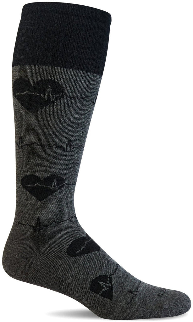 Sockwell Heartbeat Knee Hi SW158W Charcoal 850 | Compression Graduée Modérée 15-20mmHg - Dealorys