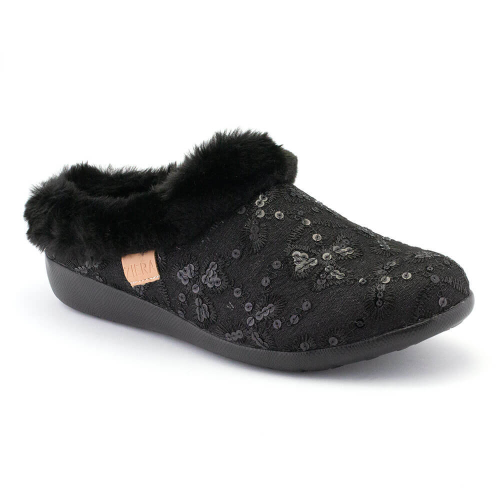 ZIERA Fifi XW-ZR ZR10320 Black Sequin Floral - Dealorys