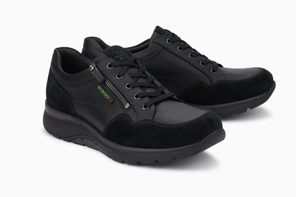 Sano ALEK Black Velours 9800/ Sandycalf 4800 par Mephisto Chaussures Confortables pour hommes avec semelles amovibles - Dealorys