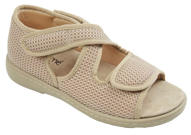 Biotime DARRELL Beige Sandale Femme Semelle Amovible pour Orthèse - Dealorys