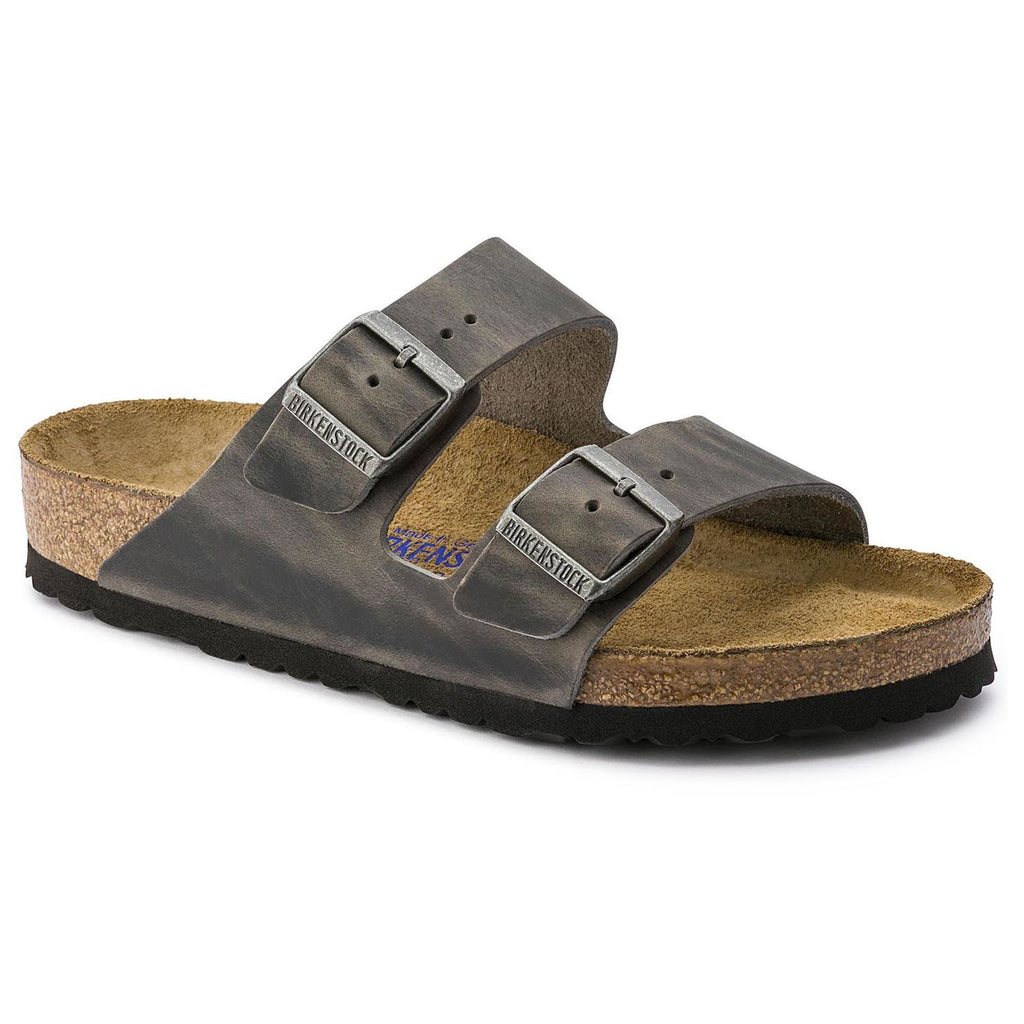 Birkenstock ARIZONA SOFT 552801 Cuir Huilé Iron Largeur Régulière - Dealorys