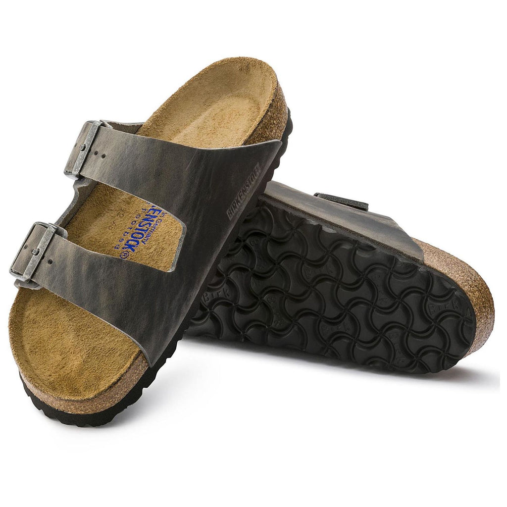 Birkenstock ARIZONA SOFT 552801 Cuir Huilé Iron Largeur Régulière - Dealorys