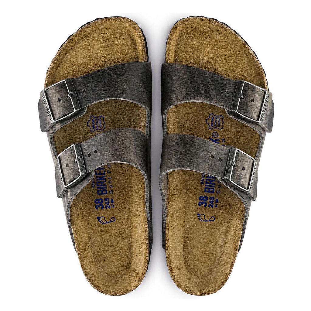 Birkenstock ARIZONA SOFT 552801 Cuir Huilé Iron Largeur Régulière - Dealorys