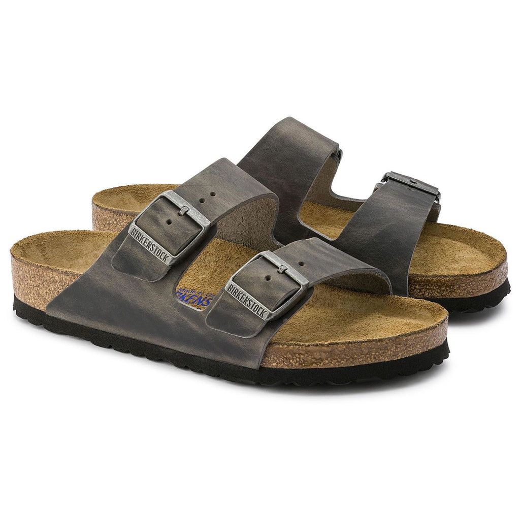 Birkenstock ARIZONA SOFT 552801 Cuir Huilé Iron Largeur Régulière - Dealorys