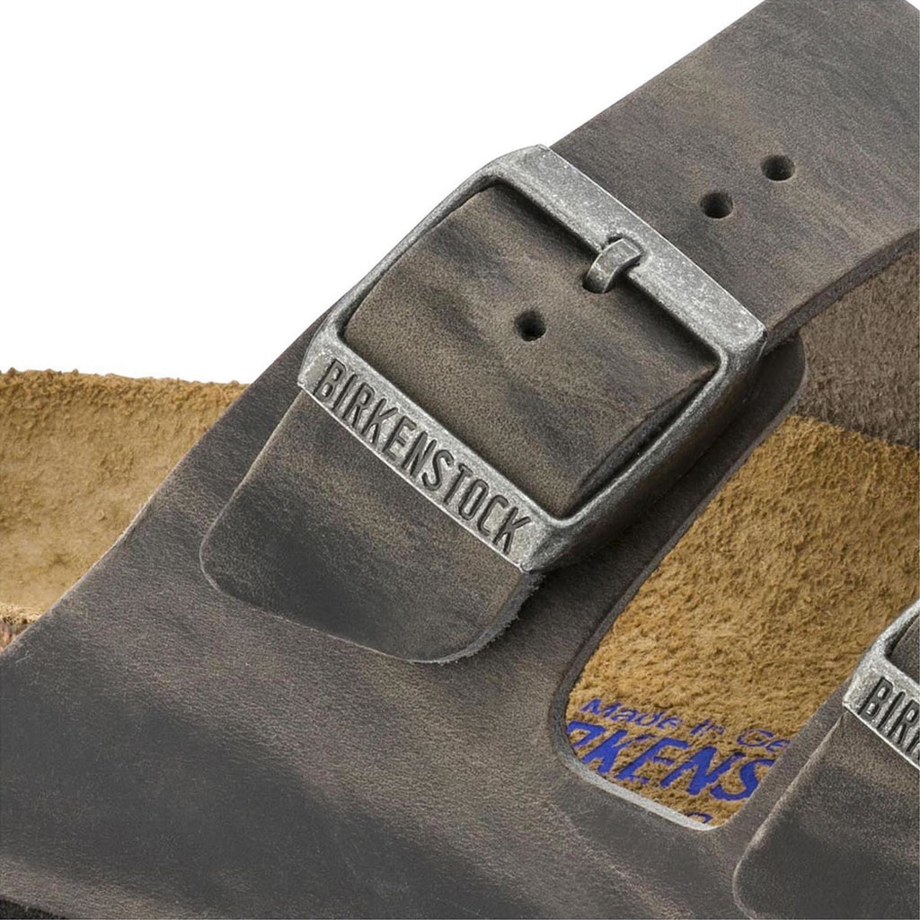 Birkenstock ARIZONA SOFT 552801 Cuir Huilé Iron Largeur Régulière - Dealorys