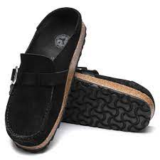 Birkenstock BUCKLEY 1017826 Noir Suede pour Femmes Orthopédiques Largeur Étroite - Dealorys
