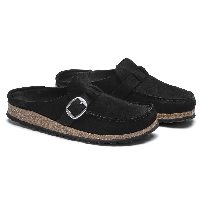 Birkenstock BUCKLEY 1017826 Noir Suede pour Femmes Orthopédiques Largeur Étroite - Dealorys