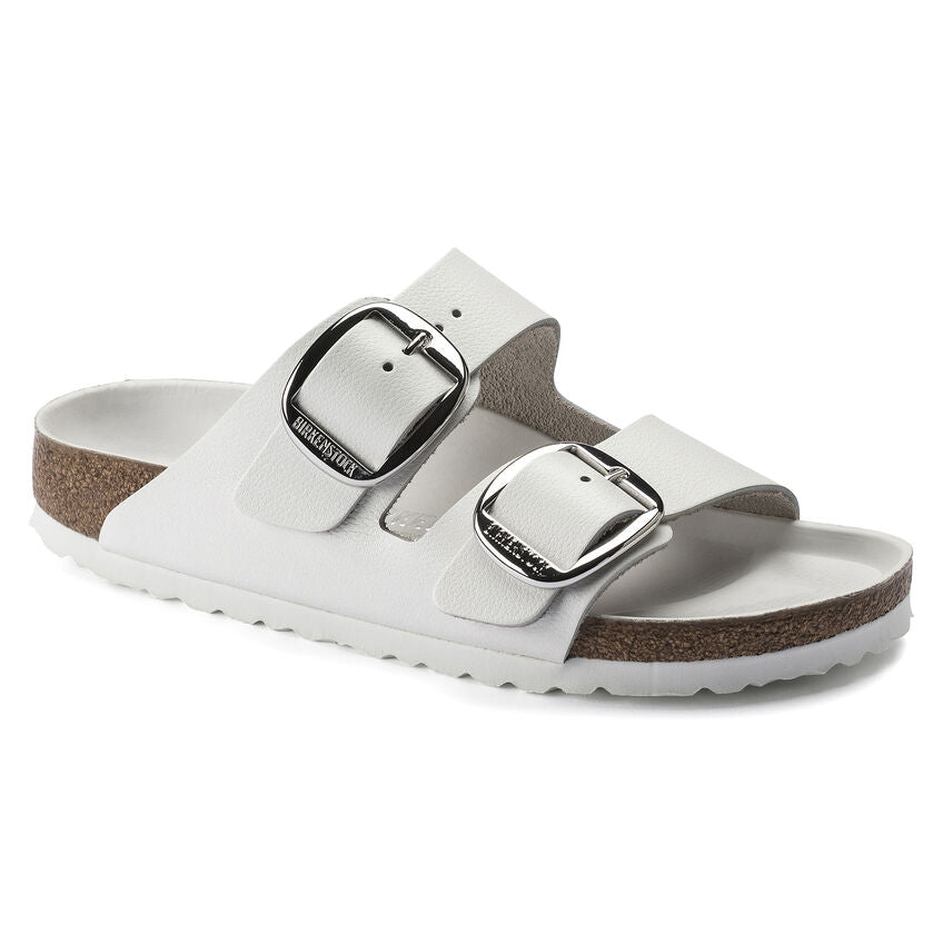 Birkenstock ARIZONA BIG BUCKE 1016826 White Leather Largeur Étroite - Dealorys