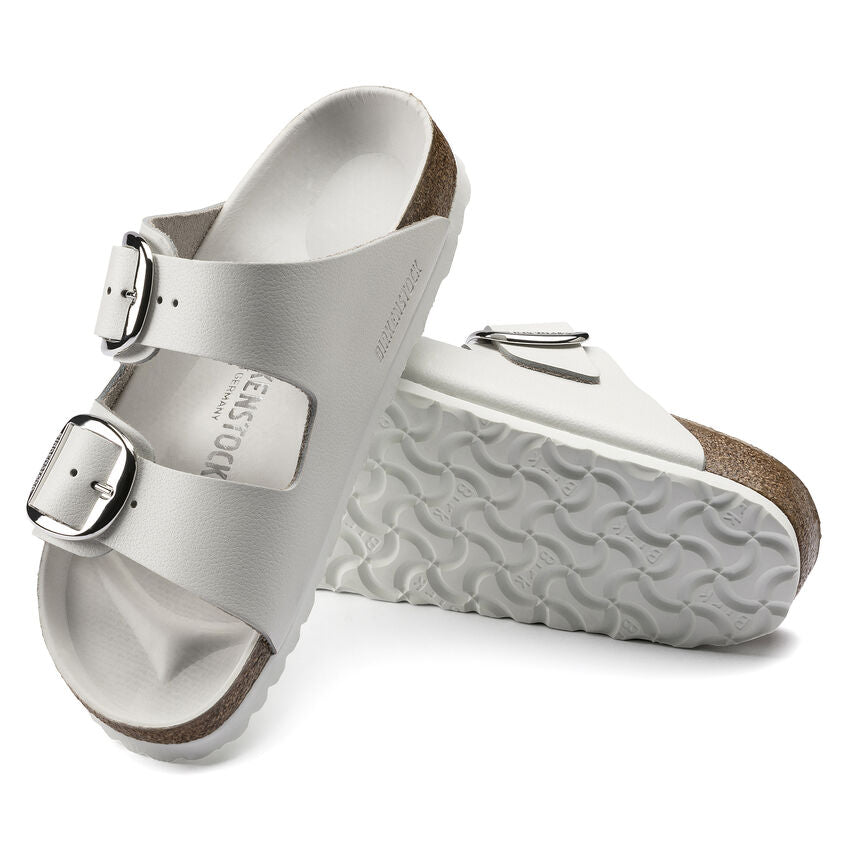 Birkenstock ARIZONA BIG BUCKE 1016826 White Leather Largeur Étroite - Dealorys