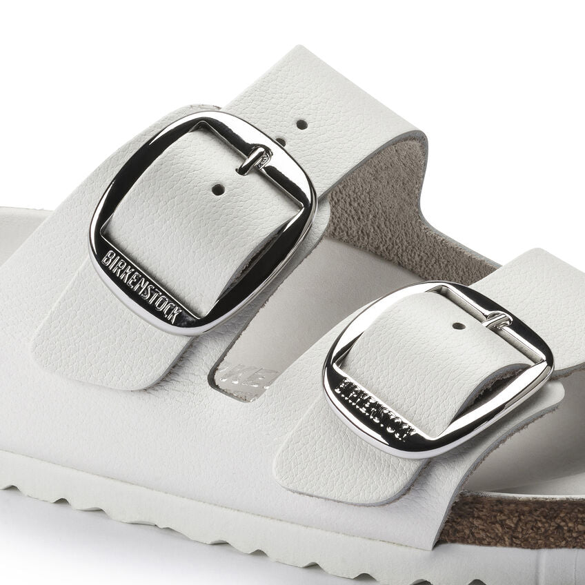 Birkenstock ARIZONA BIG BUCKE 1016826 White Leather Largeur Étroite - Dealorys