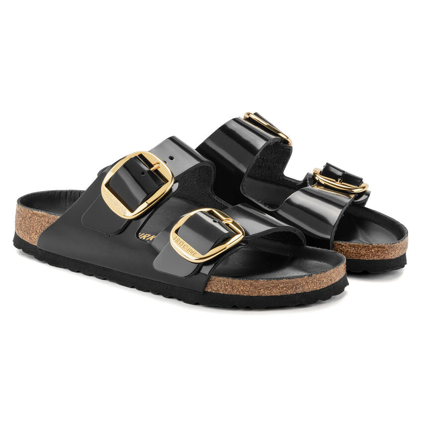 Birkenstock ARIZONA BIG BUCKLE High Shine 1021471 Noir | Cuir Largeur Régulière - Dealorys