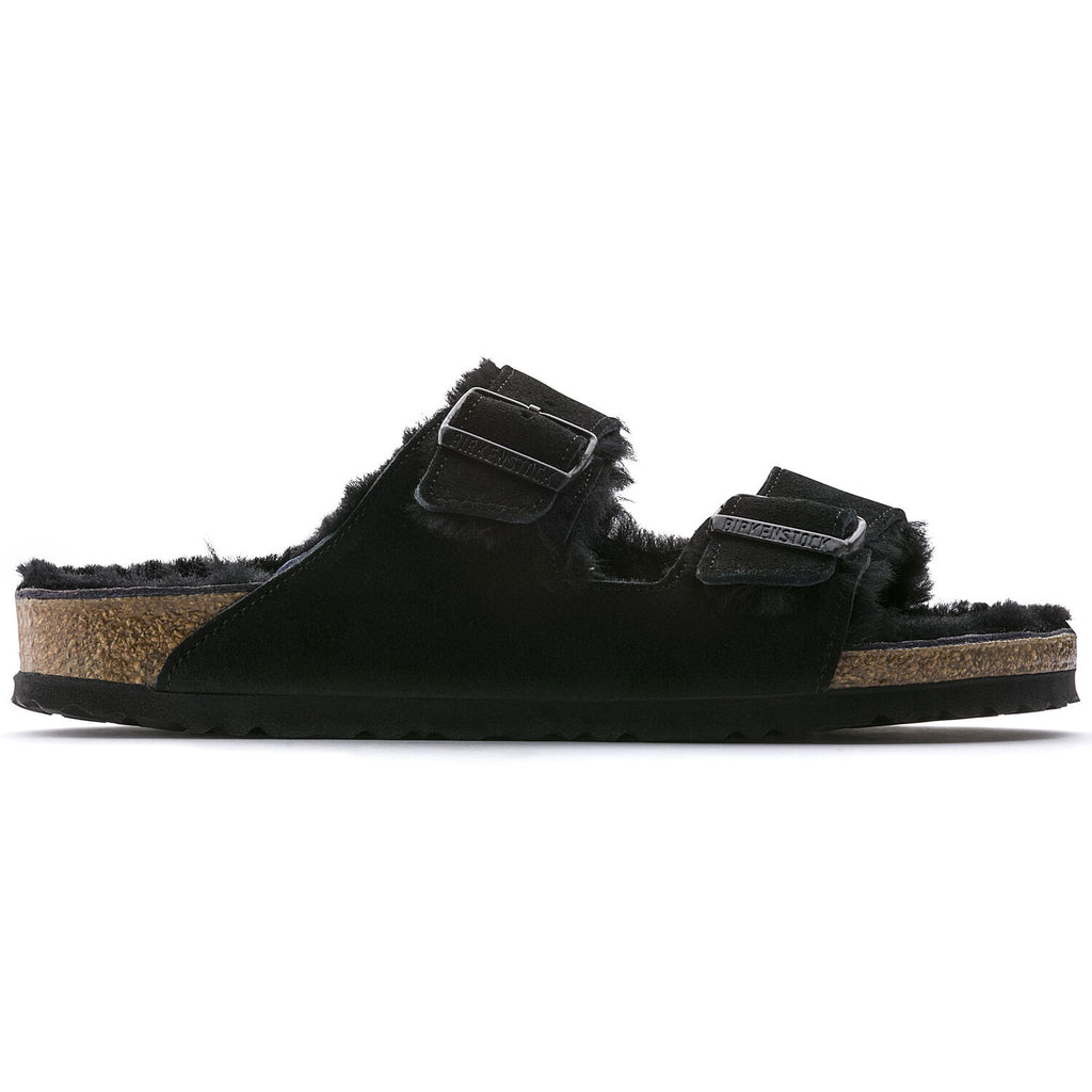 Birkenstock ARIZONA SHEARLING 752661 Noir Suède en fourrure de mouton Largeur Régulière - Dealorys