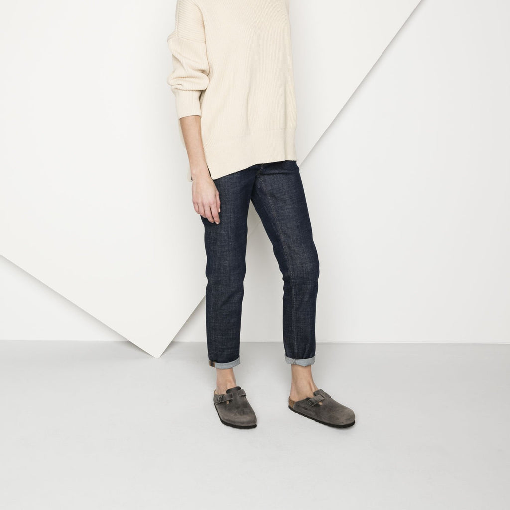 Birkenstock Boston-Soft 1013255 Iron Cuir Huilé Largeur Régulière - Dealorys