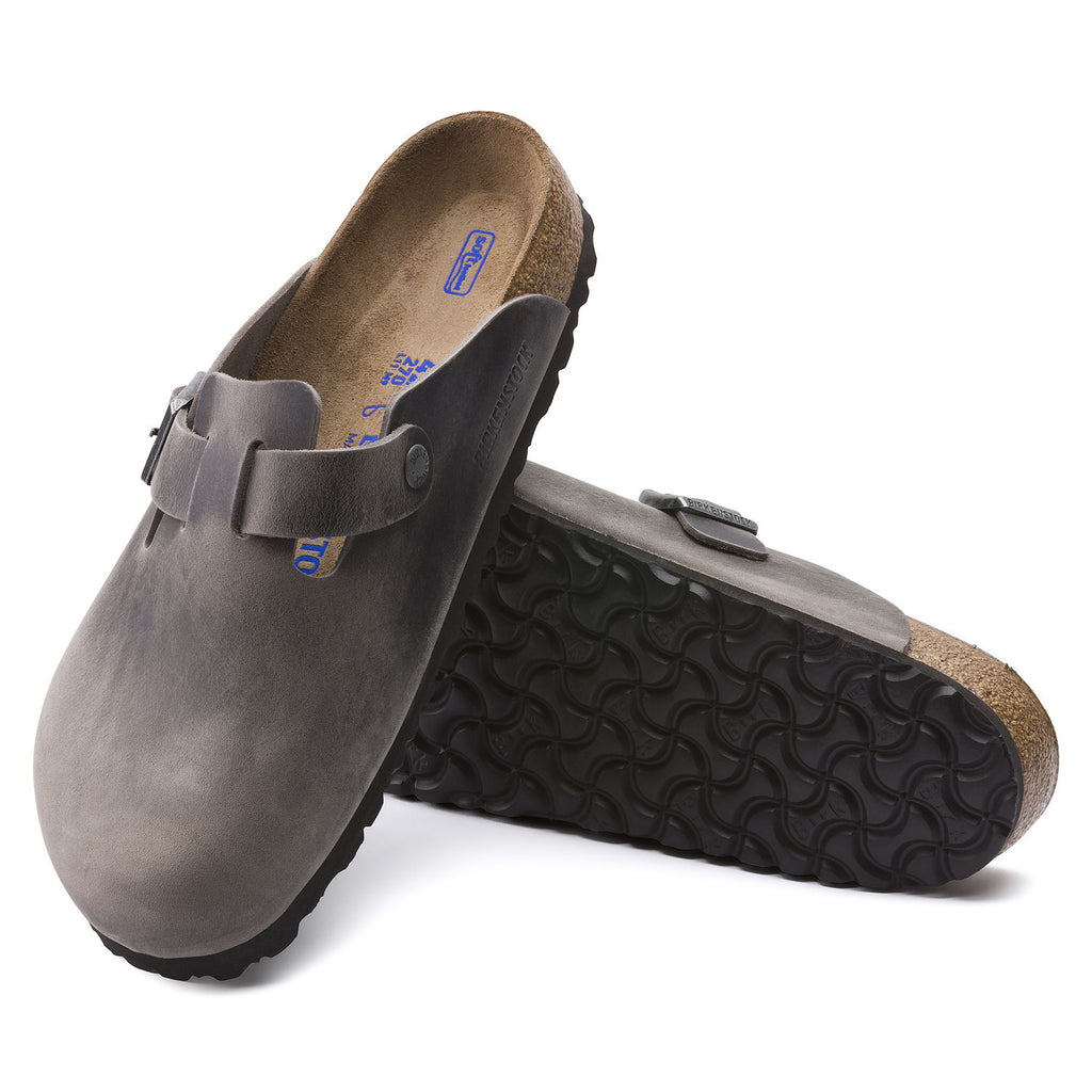 Birkenstock Boston-Soft 1013255 Iron Cuir Huilé Largeur Régulière - Dealorys