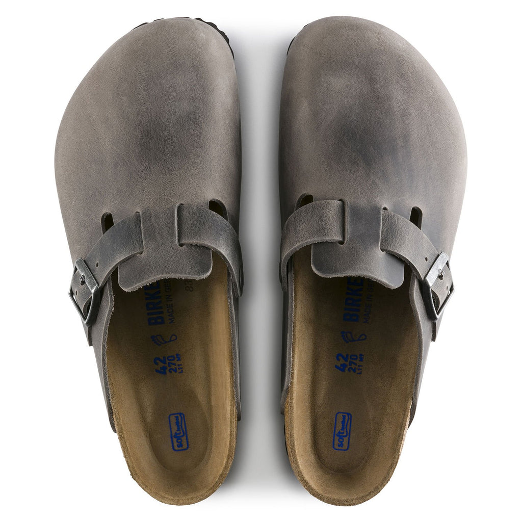 Birkenstock Boston-Soft 1013255 Iron Cuir Huilé Largeur Régulière - Dealorys