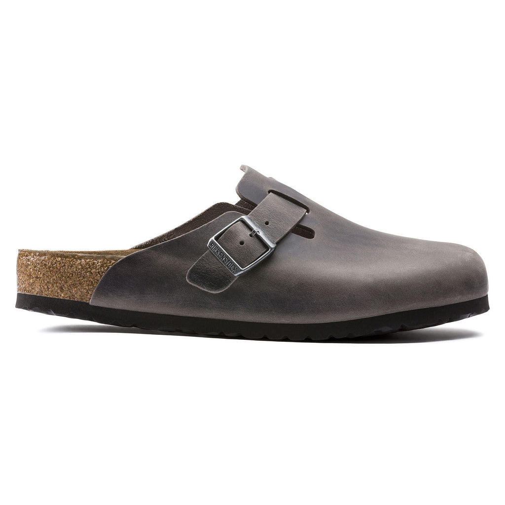 Birkenstock Boston-Soft 1013255 Iron Cuir Huilé Largeur Régulière - Dealorys