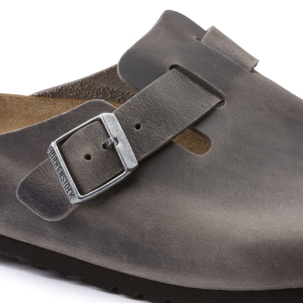 Birkenstock Boston-Soft 1013255 Iron Cuir Huilé Largeur Régulière - Dealorys