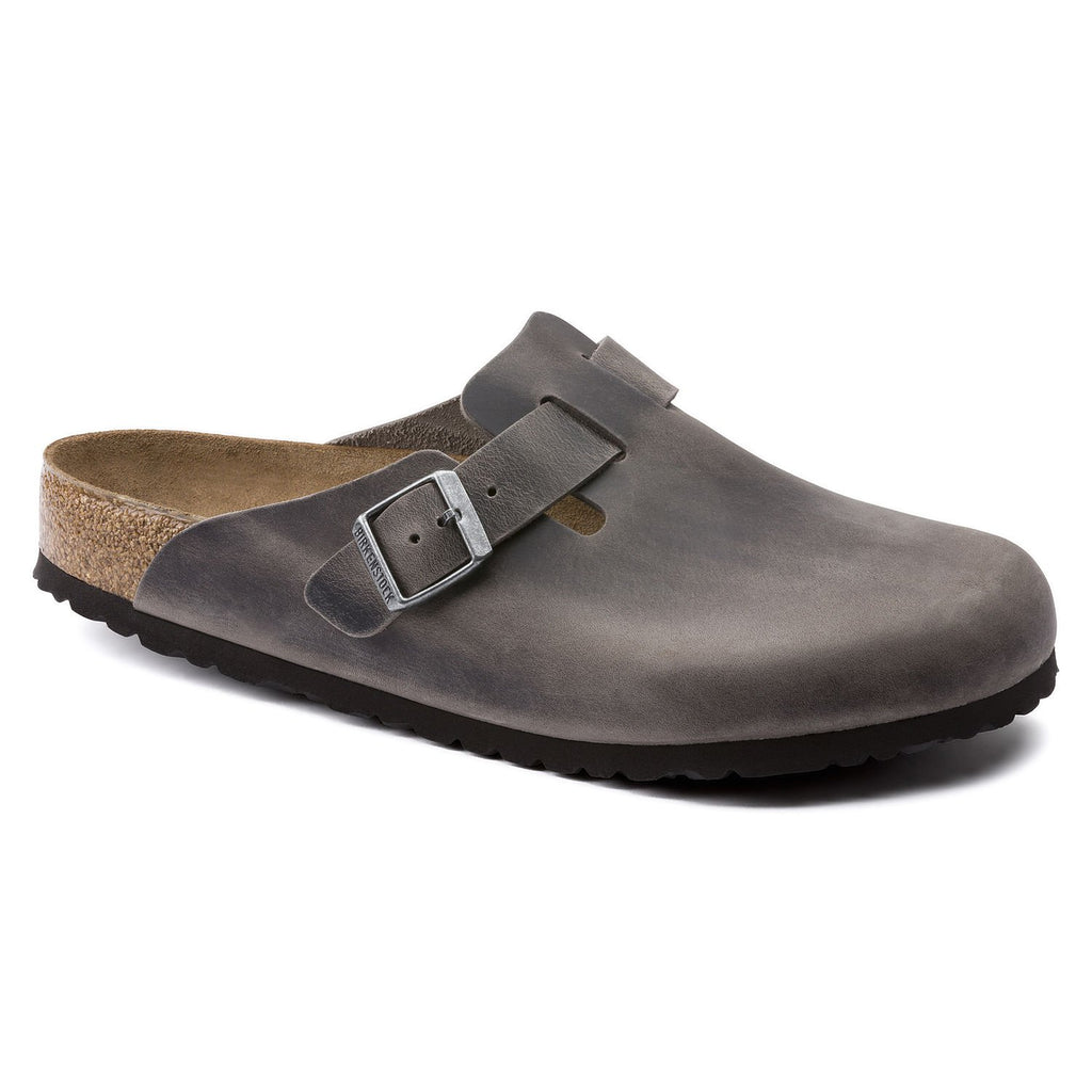 Birkenstock Boston-Soft 1013255 Iron Cuir Huilé Largeur Régulière - Dealorys