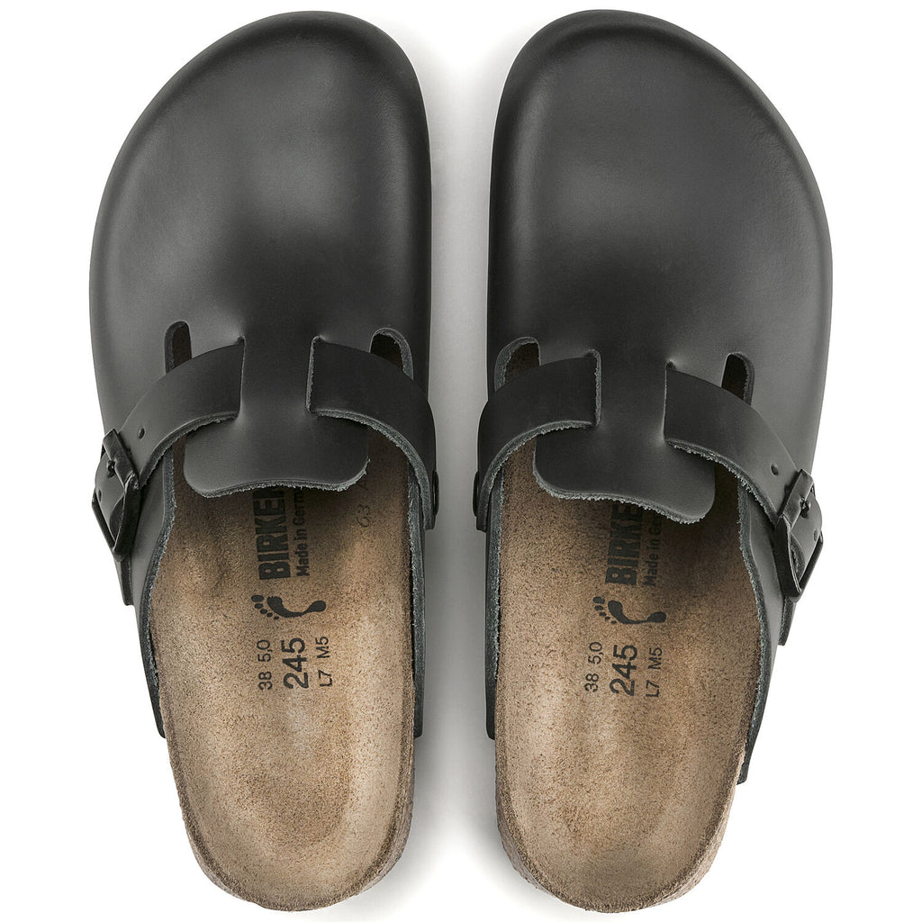 Birkenstock BOSTON SUPER GRIP 60194 NOIR Sabots ANTIDÉRAPANTES Professionnelle Orthopédiques en cuir - Dealorys