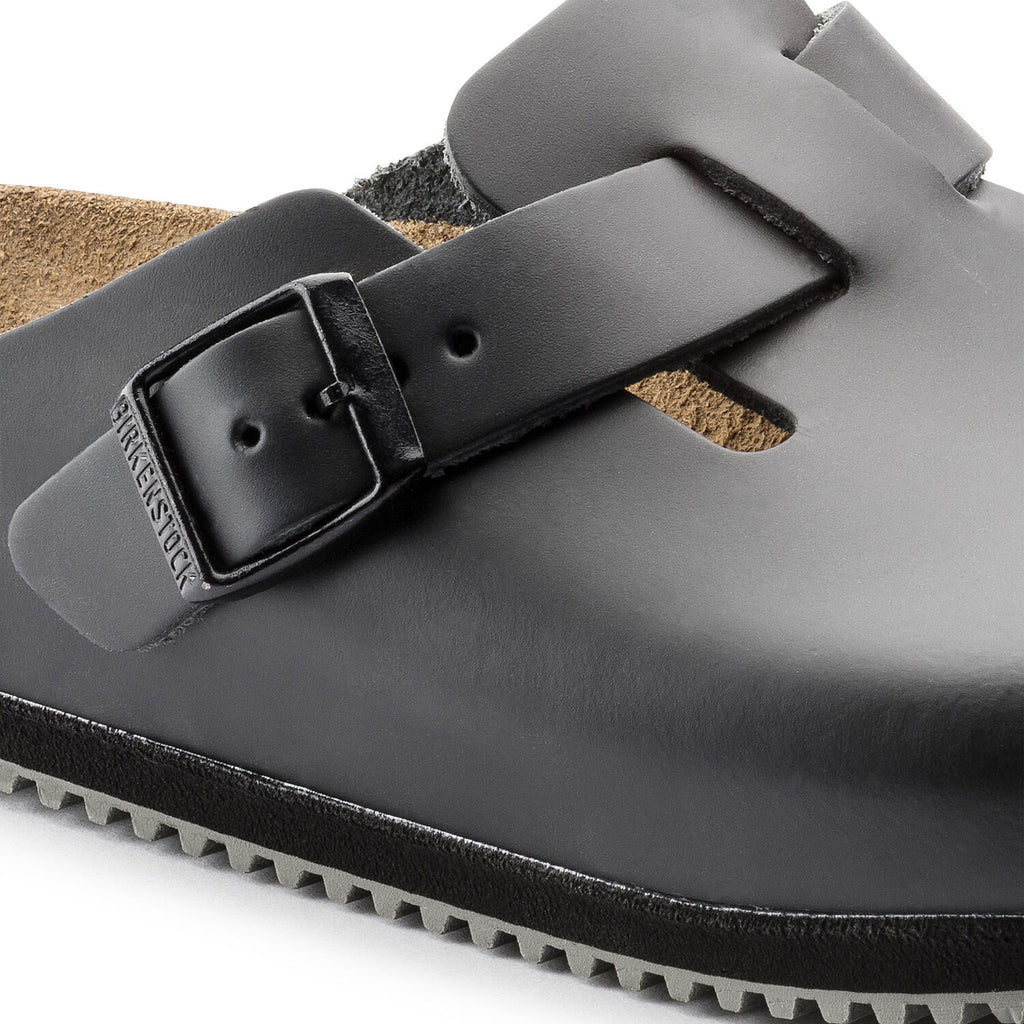 Birkenstock BOSTON SUPER GRIP 60194 NOIR Sabots ANTIDÉRAPANTES Professionnelle Orthopédiques en cuir - Dealorys