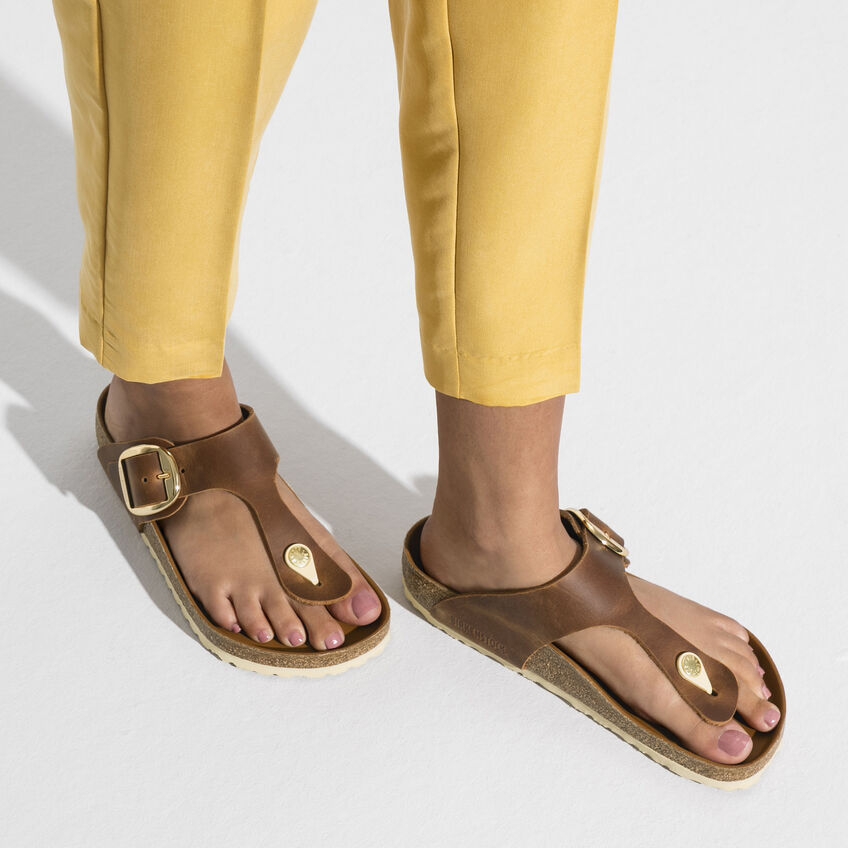 Birkenstock GIZEH BIG BUCKLE 1018745 Cognac | Cuir Largeur Régulière - Dealorys
