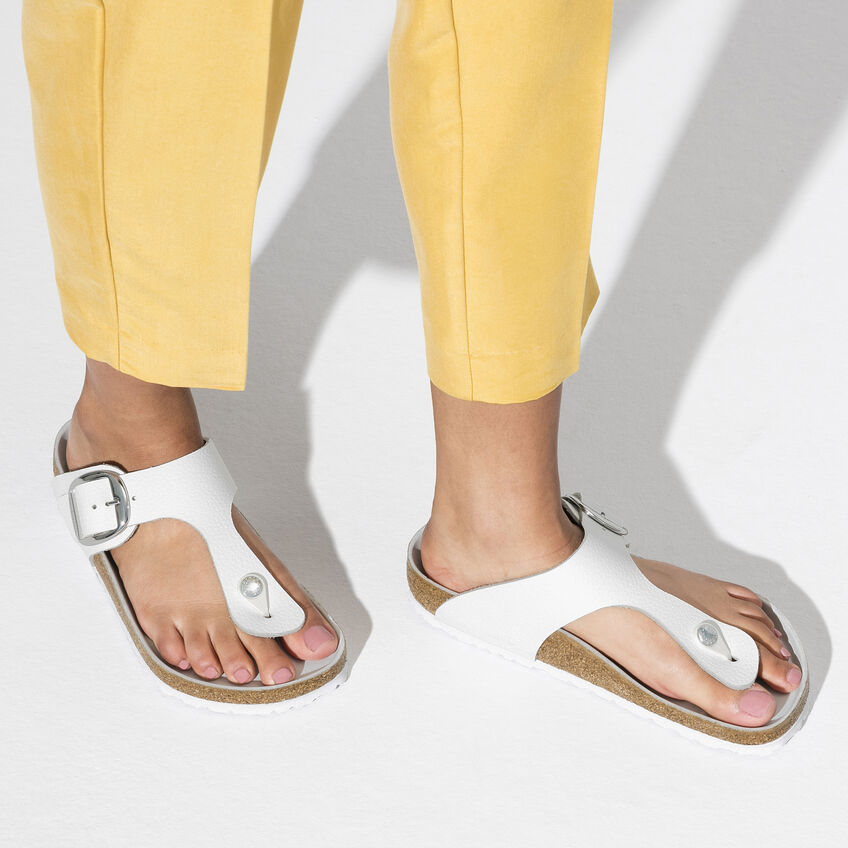 Birkenstock GIZEH BIG BUCKLE 1018885 White Cuir Largeur Régulière - Dealorys